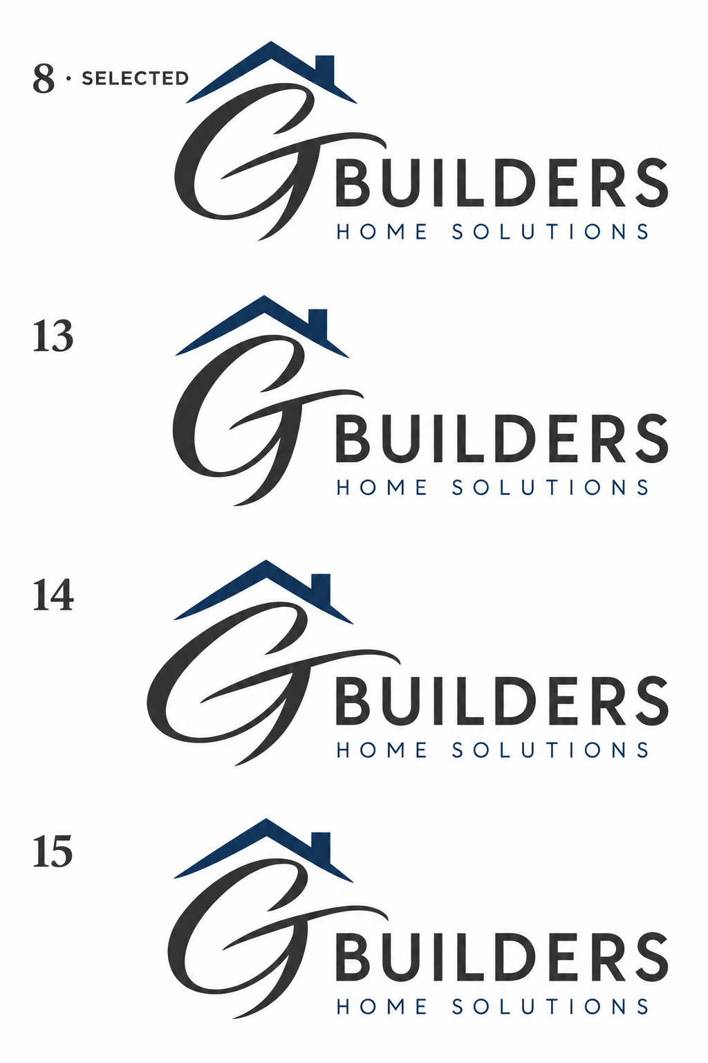 G Builders Home Solutions with navy roofline and script G